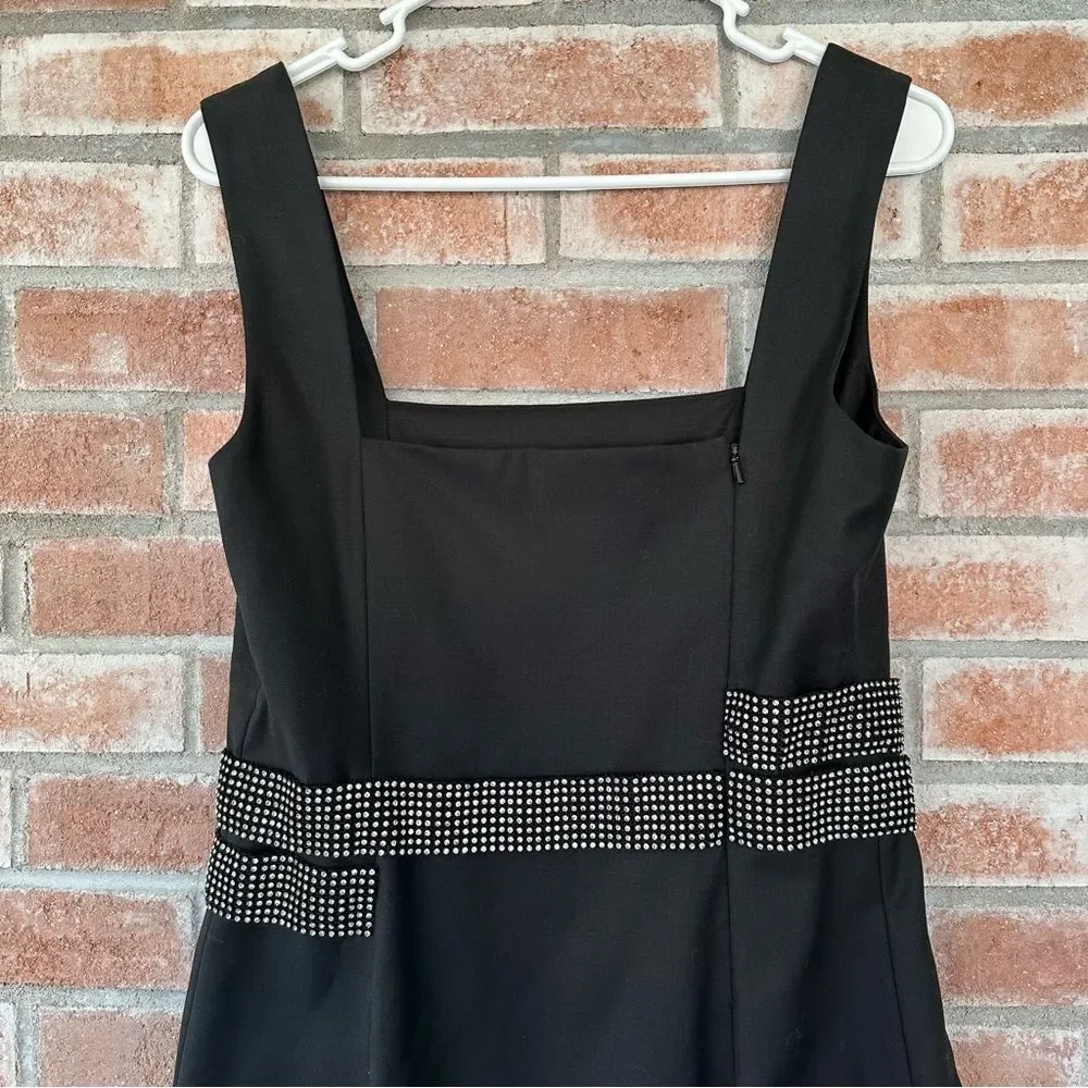 Tory Burch Crystal Cocktail Dress A Line Knee Length Women’s 8 Black Party
